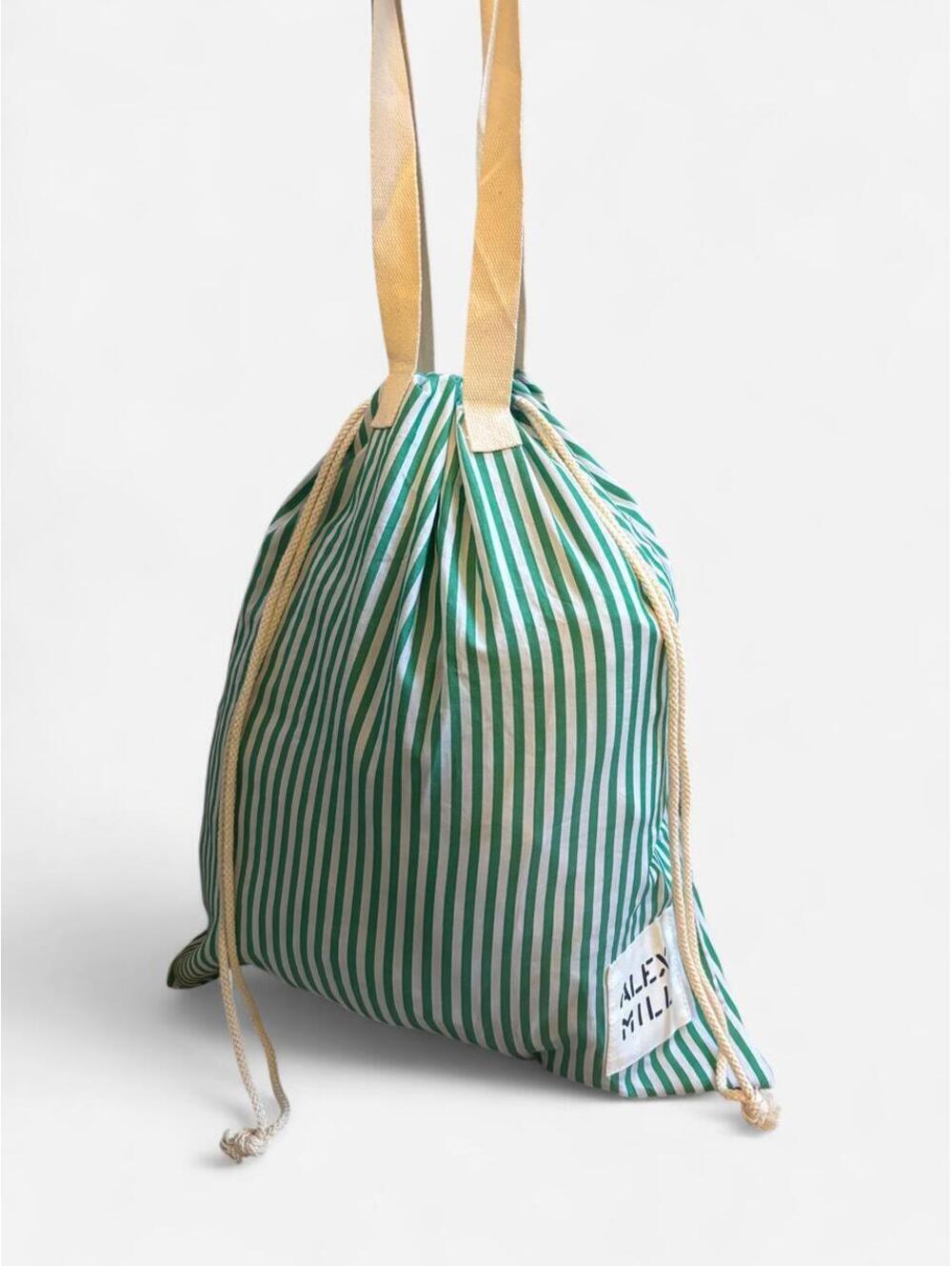 Rare Alex Mill ReWork bag in a beautiful green & natural vertical stripe. 💚